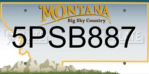 5PSB887 Montana License Plate