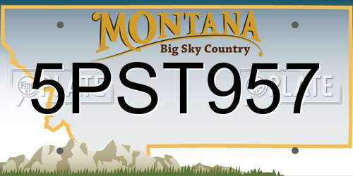 5PST957 Montana License Plate