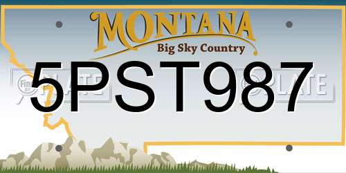 5PST987 Montana License Plate