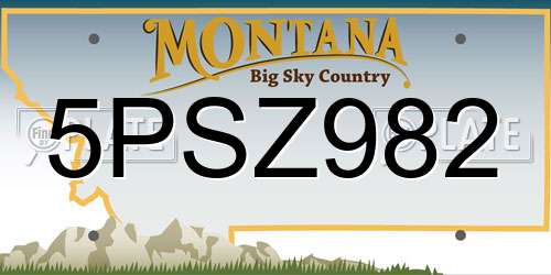 5PSZ982 Montana License Plate