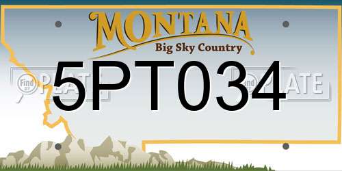 5PT034 Montana License Plate