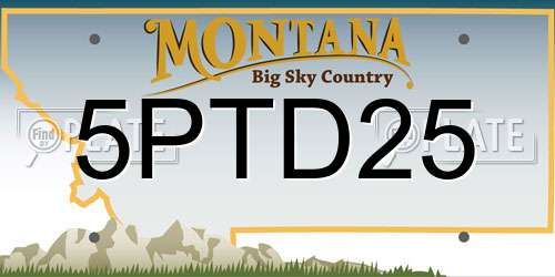 5PTD25 Montana License Plate