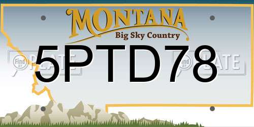 5PTD78 Montana License Plate