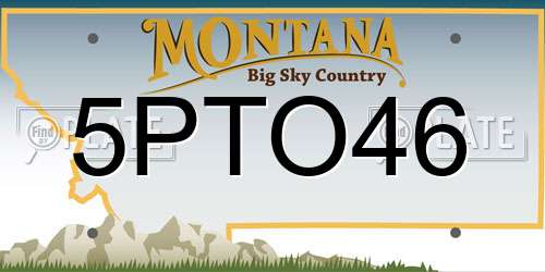 5PTO46 Montana License Plate