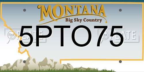 5PTO75 Montana License Plate