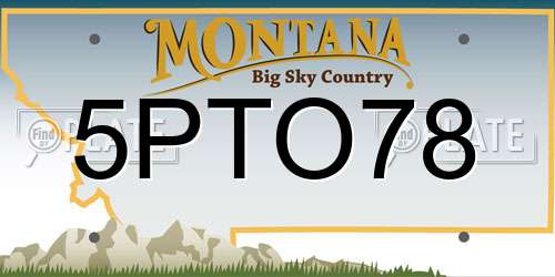 5PTO78 Montana License Plate