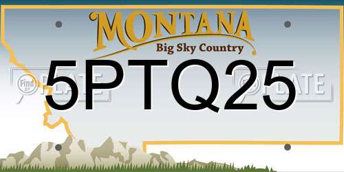 5PTQ25 Montana License Plate
