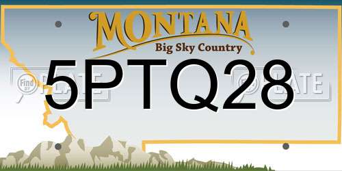 5PTQ28 Montana License Plate