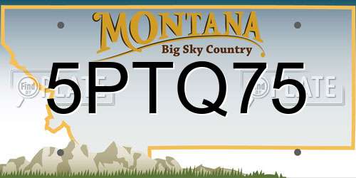 5PTQ75 Montana License Plate