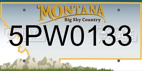 5PW0133 Montana License Plate