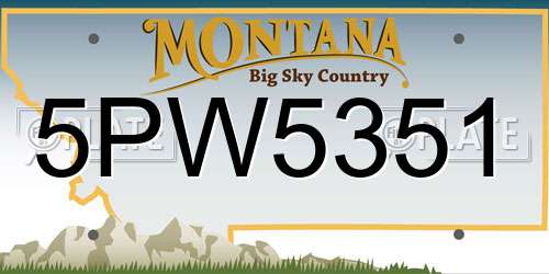 5PW5351 Montana License Plate