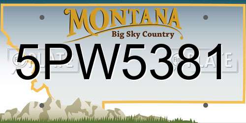 5PW5381 Montana License Plate