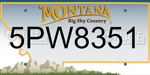 5PW8351 Montana License Plate