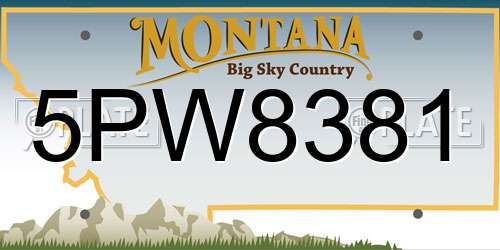 5PW8381 Montana License Plate