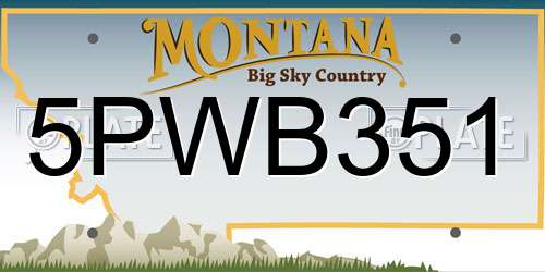 5PWB351 Montana License Plate