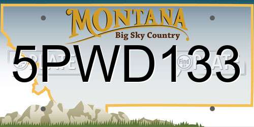 5PWD133 Montana License Plate