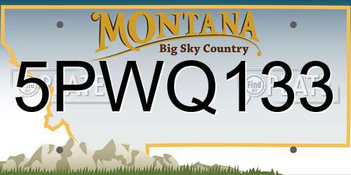 5PWQ133 Montana License Plate