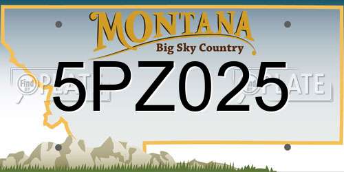 5PZ025 Montana License Plate