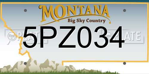 5PZ034 Montana License Plate