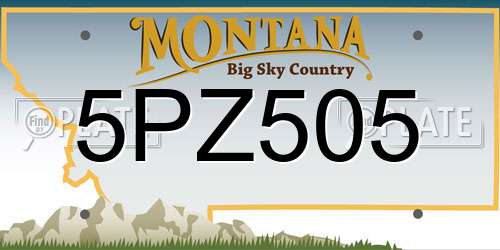 5PZ505 Montana License Plate