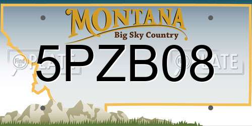 5PZB08 Montana License Plate