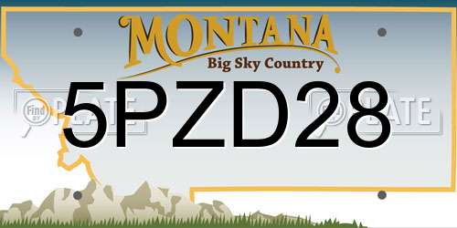 5PZD28 Montana License Plate