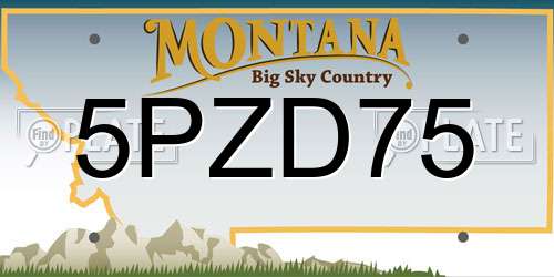 5PZD75 Montana License Plate