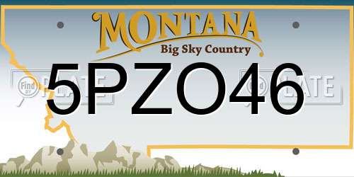 5PZO46 Montana License Plate