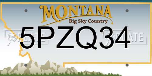 5PZQ34 Montana License Plate