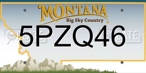 5PZQ46 Montana License Plate
