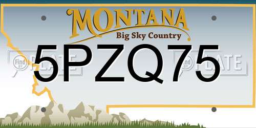 5PZQ75 Montana License Plate