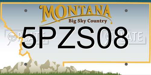 5PZS08 Montana License Plate