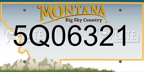 5Q06321 Montana License Plate