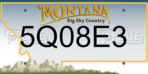 5Q08E3 Montana License Plate