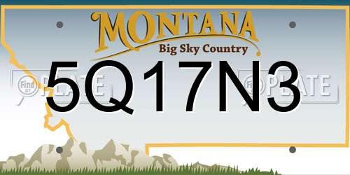 5Q17N3 Montana License Plate