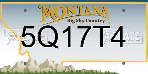 5Q17T4 Montana License Plate
