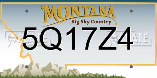 5Q17Z4 Montana License Plate