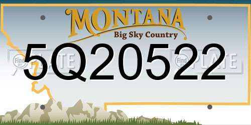 5Q20522 Montana License Plate