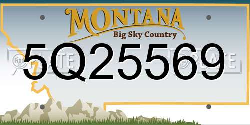 5Q25569 Montana License Plate