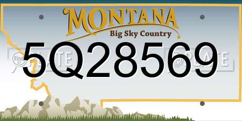5Q28569 Montana License Plate