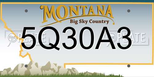 5Q30A3 Montana License Plate