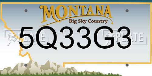 5Q33G3 Montana License Plate