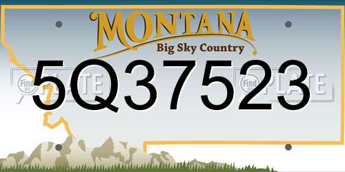 5Q37523 Montana License Plate
