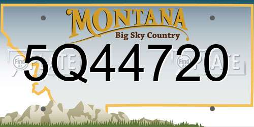 5Q44720 Montana License Plate