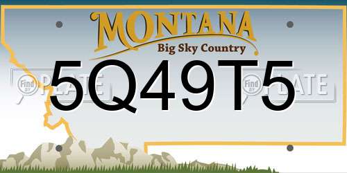 5Q49T5 Montana License Plate