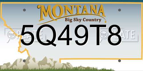 5Q49T8 Montana License Plate
