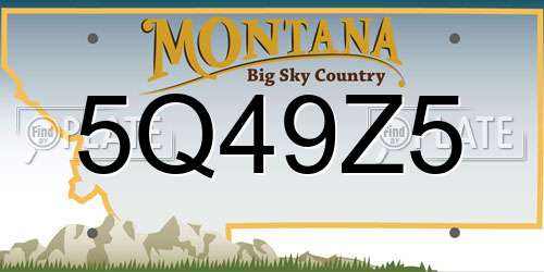 5Q49Z5 Montana License Plate