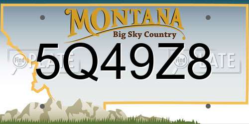 5Q49Z8 Montana License Plate