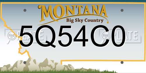 5Q54C0 Montana License Plate