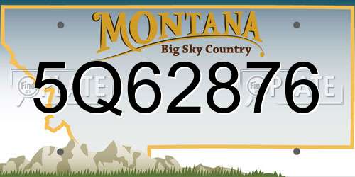 5Q62876 Montana License Plate